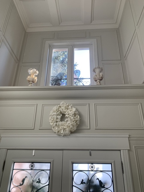 Vaulted classic gray foyer freshly painted by Natik Painting
